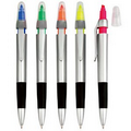 Slim Ballpen & Highlighter w/Wide Silver Clip